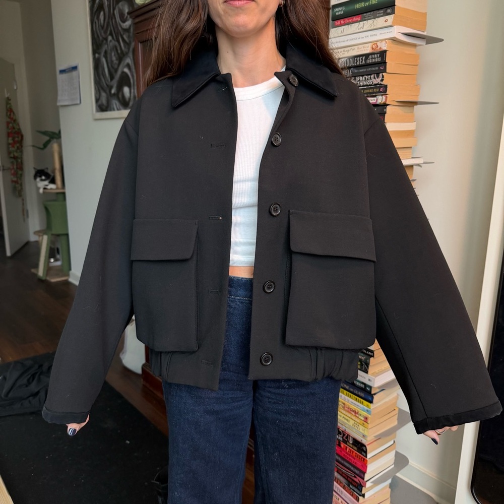 Zara Black Bomber Jacket for Women